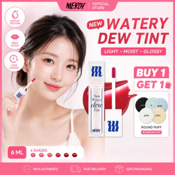 [NEW DEW] Son Tint Bóng Hàn Quốc Bền Màu, Lâu Trôi Cho Đôi Môi Căng Mọng, Ẩm Mịn Merzy The Watery Dew Tint 4