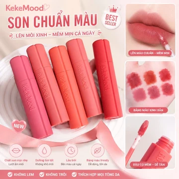 KekeMood Son Kem Lì Hiệu Ứng Mờ Sương, Chất Son Mềm Mịn Như Bùn Môi, Lên Màu Tôn Da, Lâu Trôi Không Dễ Phai, KK-72