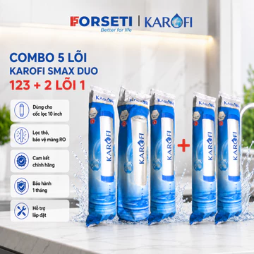 Lõi lọc thô số 123 Karofi chính hãng dành cho máy lọc nước RO có 3 cốc lọc thô 10 inch