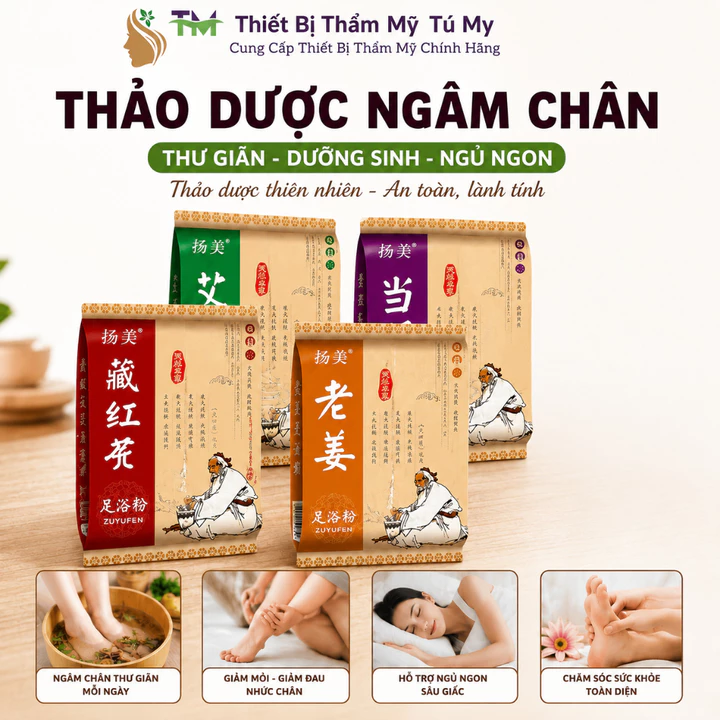 Thảo Dược Ngâm Chân - Túi Ngâm Chân Dưỡng Sinh Giúp Thư Giãn, Giảm Đau Mỏi Tê Bì Chân, Đả Thông Kinh Lạc