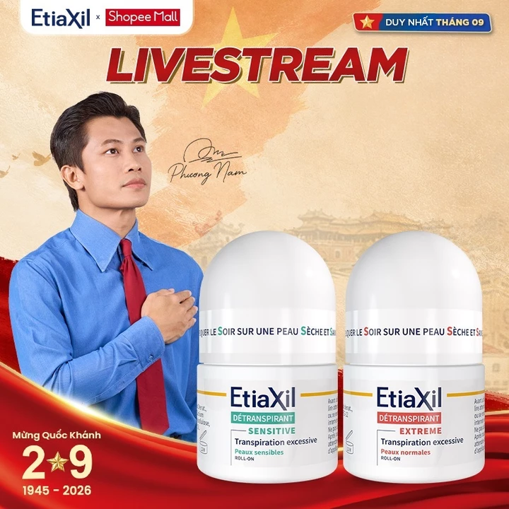 [LIVESTREAM] Combo 2 Lăn Khử Mùi Ngăn Mồ Hôi Etiaxil 15ml