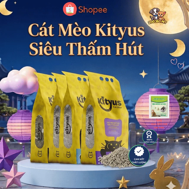 Cát vệ sinh cho mèo Kityus 10kg cát vệ sinh cho mèo it bụi vón cục nhanh khử mùi hiệu quả hút ẩm tốt