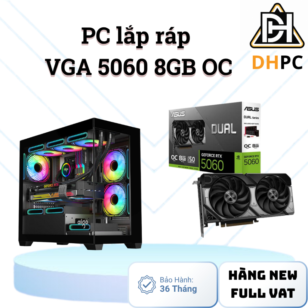 [FULLVAT] PC tự lắp ráp RTX 5060 Asus / Msi new bảo hành 36 tháng