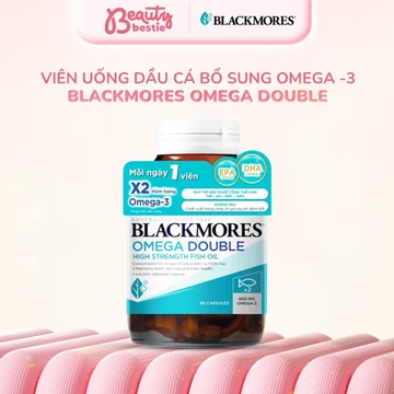 Viên Uống Dầu Cá Blackmores Omega Double High Strength Fish Oil Úc (90 Viên) - Hỗ Trợ Mắt, Não Bộ, Tim Mạch & Làn Da