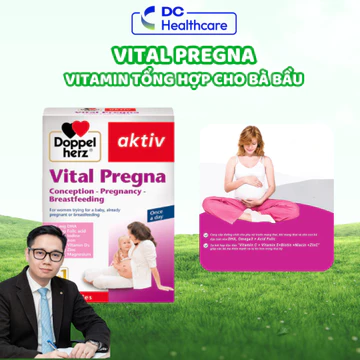 [QUÀ TẶNG] Vital Pregna - Vitamin Tổng Hợp Cho Bà Bầu, DHA Bầu, Acid Folic, Sắt (30v)