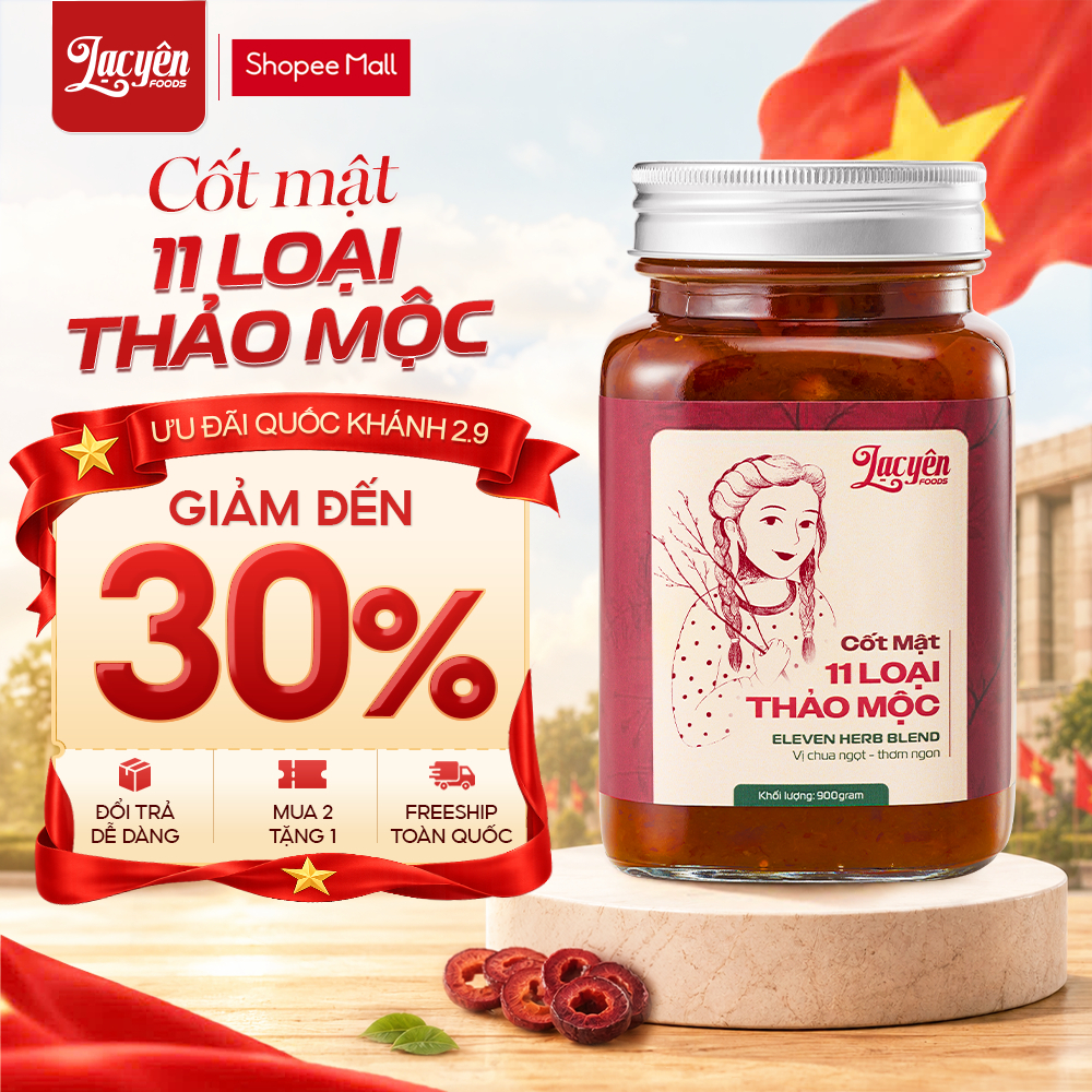 Cốt Mật 11 Loại Thảo Mộc Đạt Chứng Nhận ISO 22000 Lạc Yên Foods Thơm Đậm Táo Đỏ Thảo Mộc Tự Nhiên