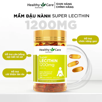 [SVIP] Mầm đậu nành Healthy Care Super Lecithin 1200mg của Úc 100 viên