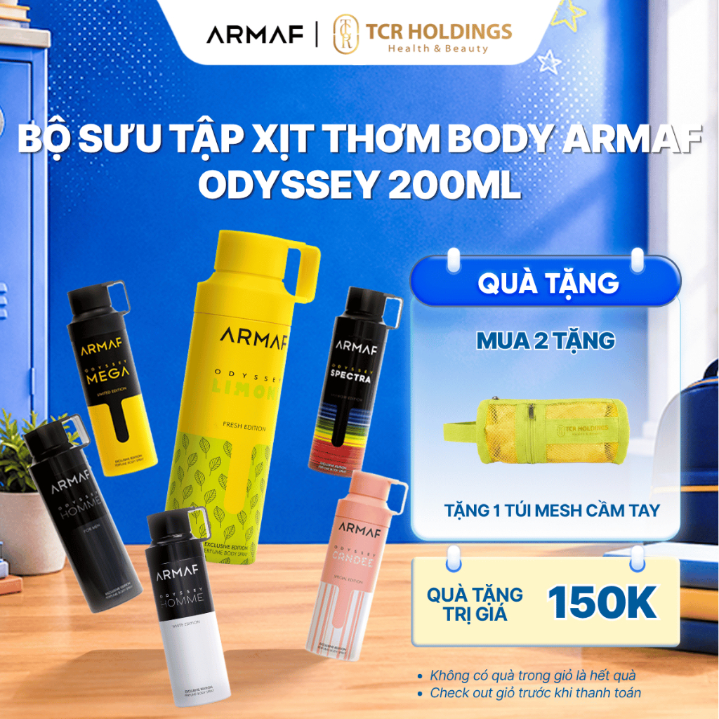 BST Xịt Thơm Body Armaf Odyssey 200ml Lưu Hương Thơm Mát Dùng Hằng Ngày
