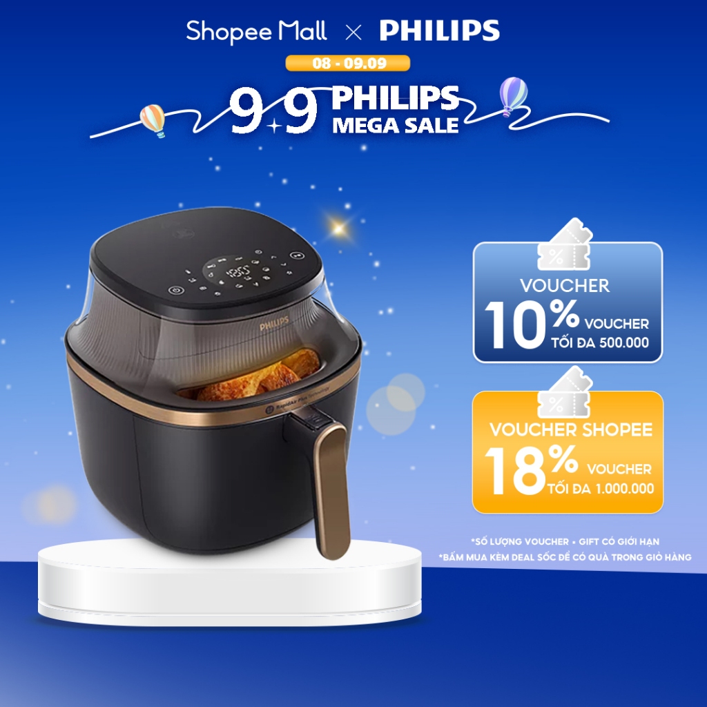Nồi chiên không dầu Philips NA342/00 7.2 lít - Hàng Chính Hãng