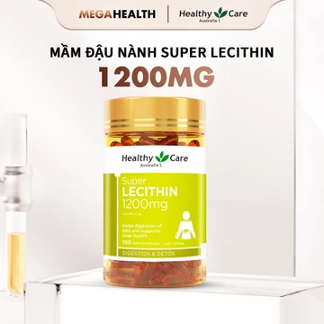 [HÀNG LỖI TEM | GIẢM 50%] Mầm đậu nành Super Lecithin 1200mg – Hỗ trợ nội tiết tố nữ – Healthy Care (100 viên)