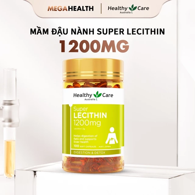 [DEAL MỞ BÁN] Mầm đậu nành Super Lecithin 1200mg – Hỗ trợ nội tiết tố nữ – Healthy Care (100 viên)
