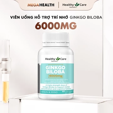 [DEAL MỞ BÁN] Viên Ginkgo Biloba 6000mg cải thiện trí nhớ, hỗ trợ máu lên não – Healthy Care– Hộp 60 Viên