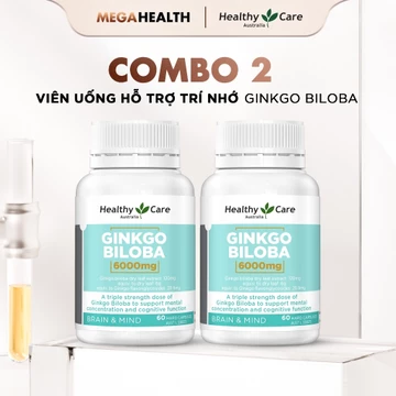 [DEAL MỞ BÁN] Combo tăng cường tuần hoàn máu và trí nhớ – Viên uống Ginkgo Biloba 6000mg – Healthy Care (60 viên)
