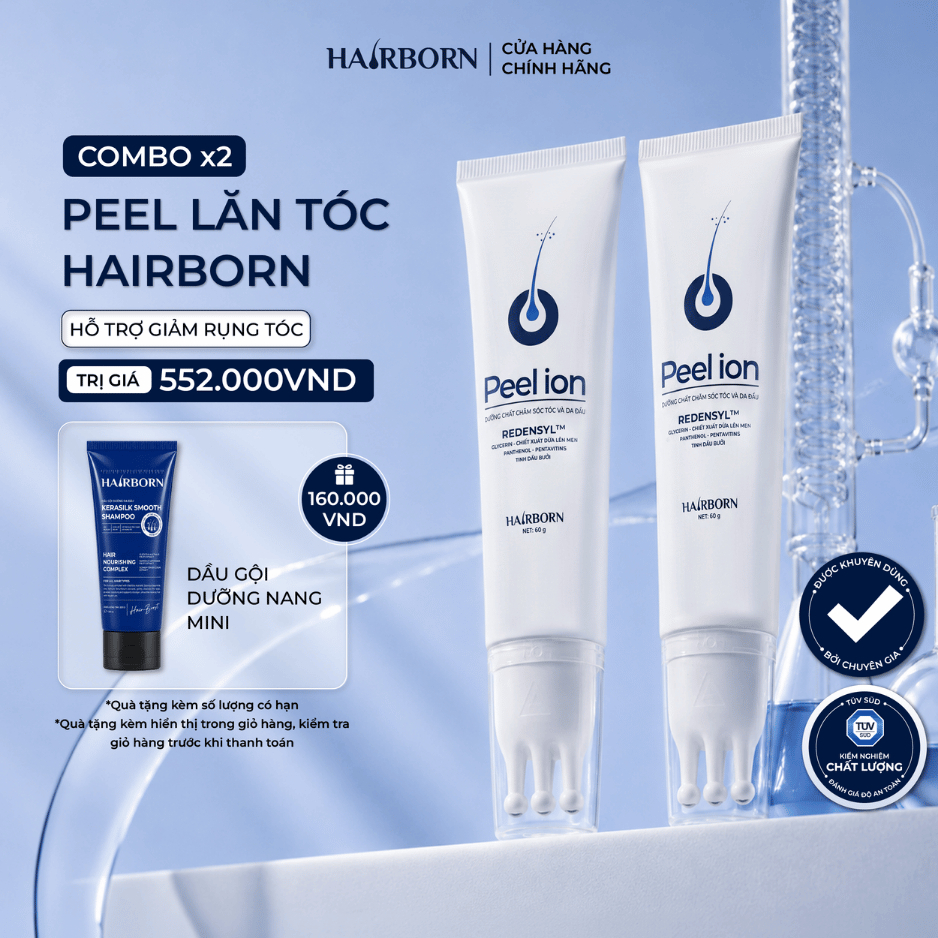 Combo 2 Lăn Mọc Tóc Hairborn Tuýp 60ml, Thương Hiệu: Mocha, Tinh Chất Mọc tóc