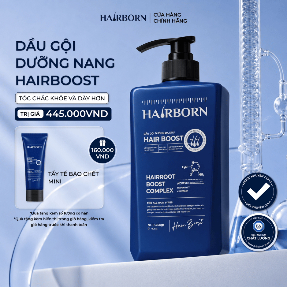 Dầu Gội Thảo Dược Hair-Boost Hỗ Trợ Giảm Rụng và Mọc Tóc Chiết Xuất Bồ Kết 450gr