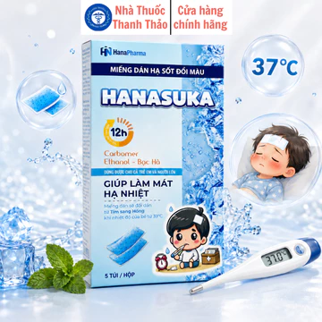 Miếng Dán Hạ Sốt Cho Bé HANASUKA 12H – Làm Mát, Hỗ Trợ Hạ Nhiệt Khi Sốt - đổi màu ở nhiệt độ cao