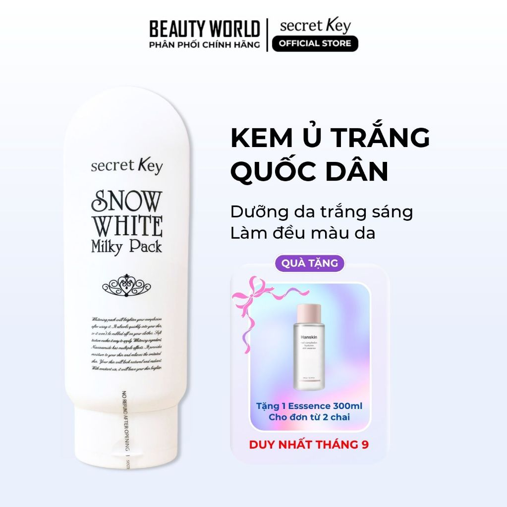 Kem Ủ Trắng Body Secret Key Snow White Milky Pack Ủ Toàn Thân Nâng Tone Da Dưỡng Da 200ml