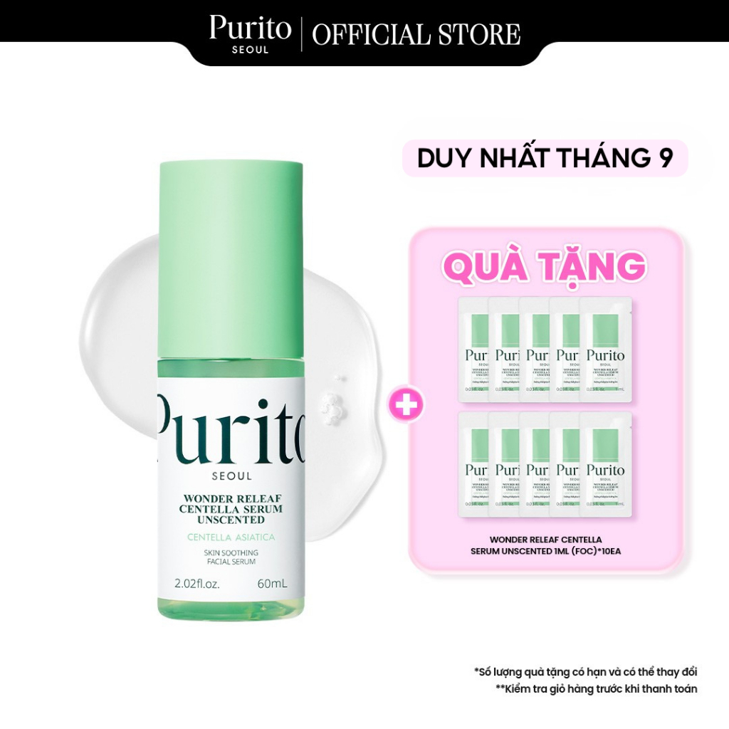 Tinh Chất Rau Má Không Mùi PURITO Wonder Releaf Centella Serum Unscented 60ml