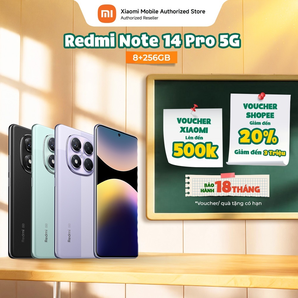 Điện thoại Redmi Note 14 Pro 5G (8+256GB) | Màn 6.67" | MediaTek Dimensity 7300-Ultra | Camera 200MP AI | BigBuy360 - bigbuy360.vn