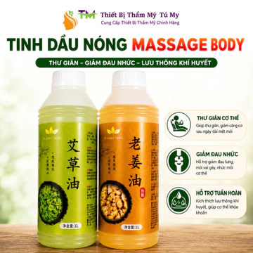 Tinh Dầu Massage Body, Tinh Dầu Ngải Cứu, Tinh Dầu Gừng Nóng Dùng Trong Massage Dưỡng Sinh Chai 1000ml
