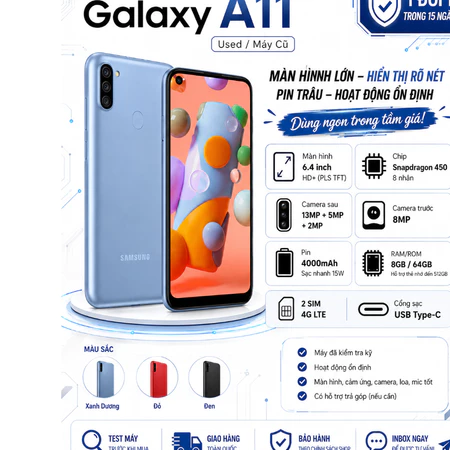 📱 SAMSUNG GALAXY A11 CŨ – GIÁ RẺ, DÙNG ỔN ĐỊNH 🔥