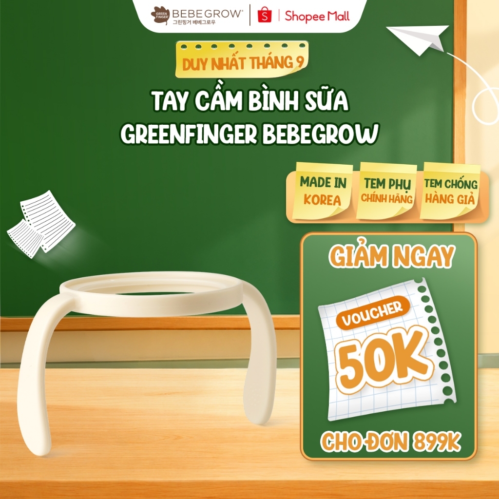Tay cầm bình sữa Greenfinger Bebegrow trọng lượng nhẹ dùng cho bình sữa và cốc tập uống