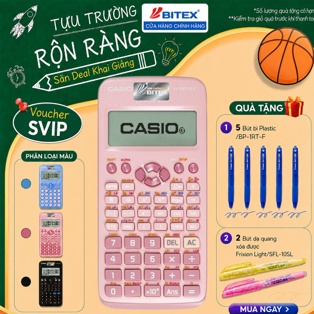 [CB] Máy Tính Casio FX-580VN X (Hàng Chính Hãng) - 521 Tính Năng, Được Mang Vào Phòng Thi, Trợ Thủ Đắc Lực Cấp 2, 3