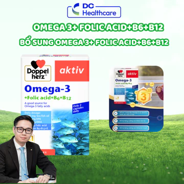 [QUÀ TẶNG] Dầu Cá Omega 3 Doppelherz - Bổ Sung Omega 3, Acid Folic, Duy Trì Sức Khỏe Tim Mạch (30V)