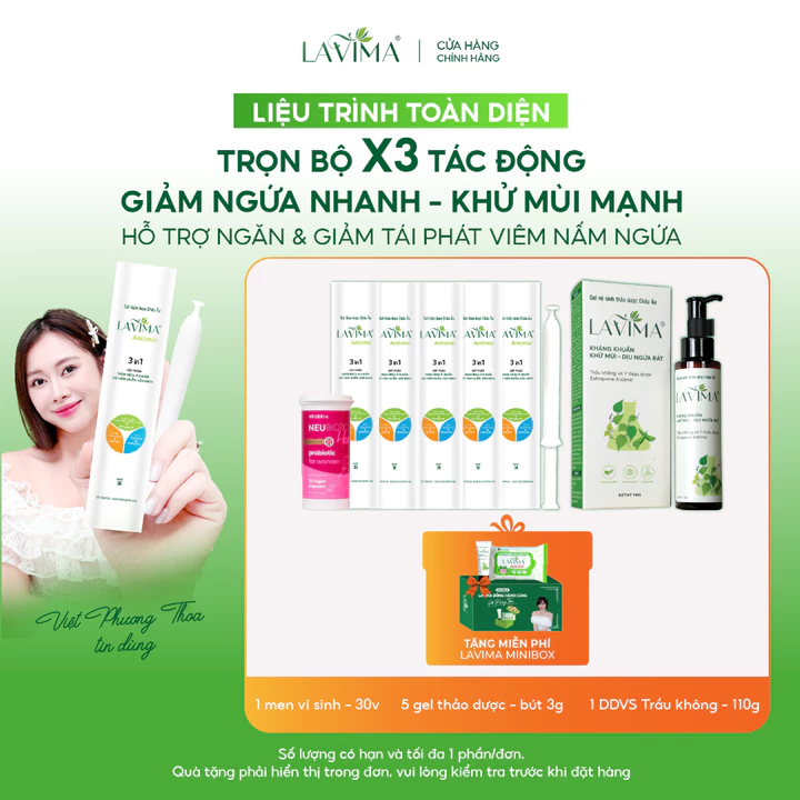 [LIỆU TRÌNH NẤM NGỨA TOÀN DIỆN VIỆT PHƯƠNG THOA] Men Vi Sinh Neubiotic & Gel Phụ Khoa & DDVS LAVIMA