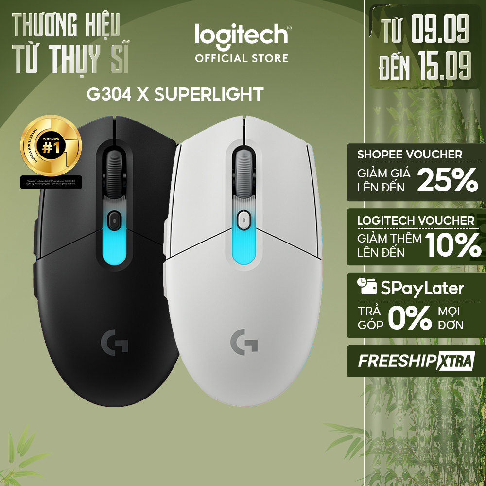 Chuột gaming Logitech G304 X SUPERLIGHT - Nhẹ 59g, Pin sạc, HERO 44K, LIGHTSYNC RGB, LIGHTSPEED, Bluetooth