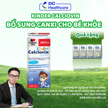 Canxi Cho Bé Doppelherz Kinder Calciovin - Bổ Sung Canxi Hữu Cơ, Tăng Chiều Cao (Chai 200ml)