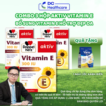 [COMBO 3 HỘP] Vitamin E Nhập Khẩu Đức Doppelherz - Viên Uống Bổ Sung Vitamin E, Đẹp Da
