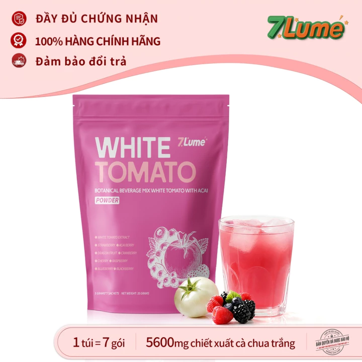 【Hàng sẵn】7Lume White Tomato Nước Uống Cà Chua Trắng 5600mg Chiết Xuất Hỗ Trợ Da Sáng Khỏe Chống Oxy Hóa