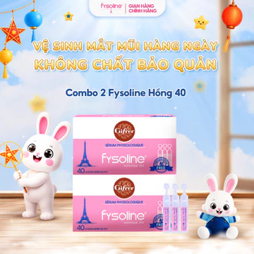 Combo 2 Hộp 40 Ống 5ML Nước Muối Sinh Lý Pháp FYSOLINE Vệ Sinh Mắt Mũi Miệng Cho Bé
