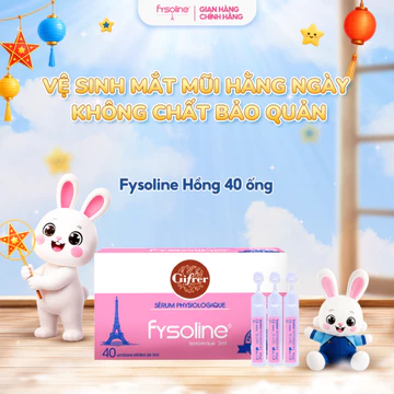 Nước Muối Sinh Lý Pháp FYSOLINE Vệ Sinh Mắt Mũi Miệng Cho Bé Hộp 40 Ống 5ML
