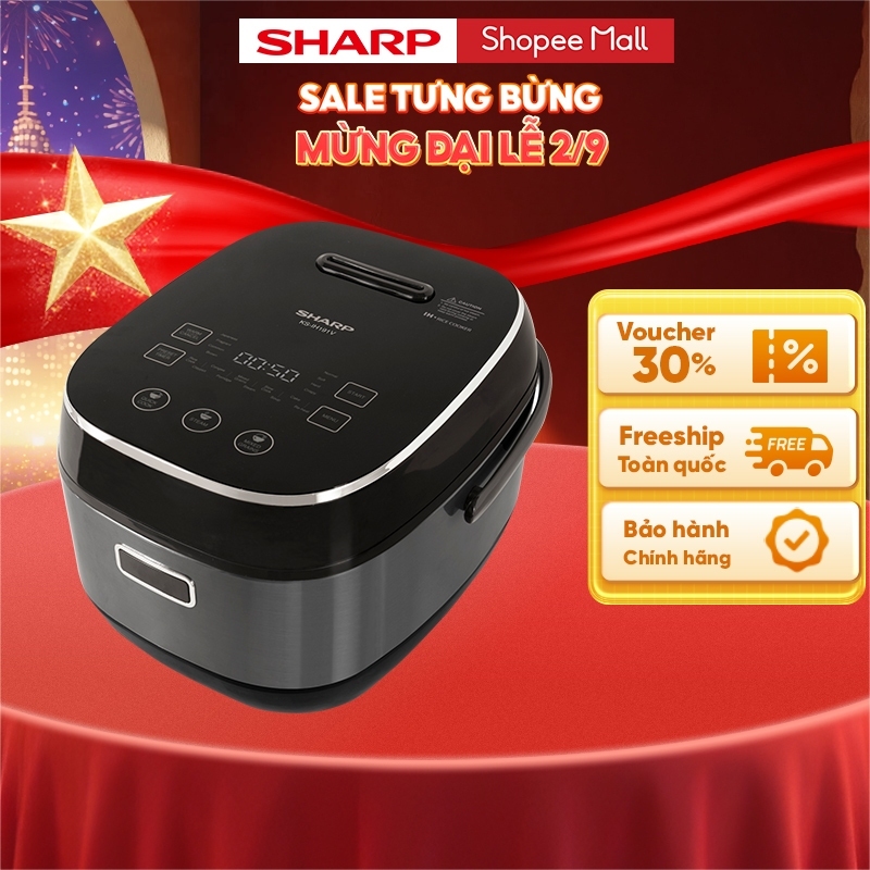 Nồi Cơm Điện Cao Tần Cảm Ứng Sharp 1.8L KS-IH191V-BK/GL - Hàng chính hãng bảo hành 12 tháng