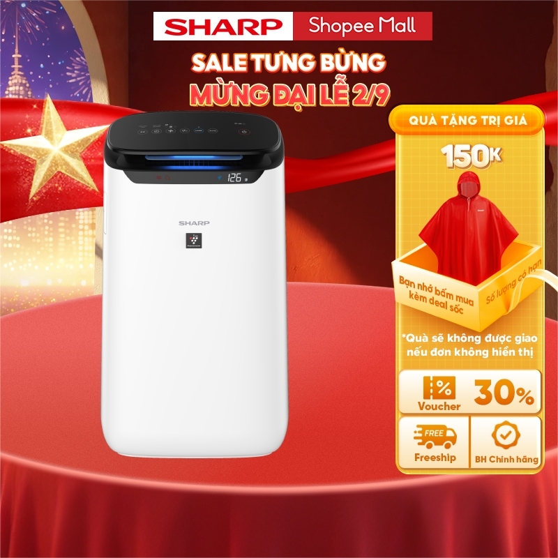 Máy Lọc Không Khí và tạo ion Sharp FP-J60E-W xuất xứ Thái Lan [Máy Lọc Vi Khuẩn, Bụi, Kích Thước Phòng <48m²]BH 12 tháng