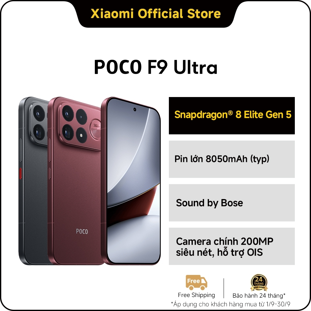 Điện thoại Xiaomi POCO F9 Ultra（12+256GB|16+512GB|16+1TB) |Pin lớn 8050mAh (typ)|Sạc nhanh HyperCharge có dây 100W | BigBuy360 - bigbuy360.vn