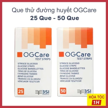 ✅ Que Thử Đường Huyết OGCARE (Ý) Hộp 25 que - 50 que date xa chính hãng