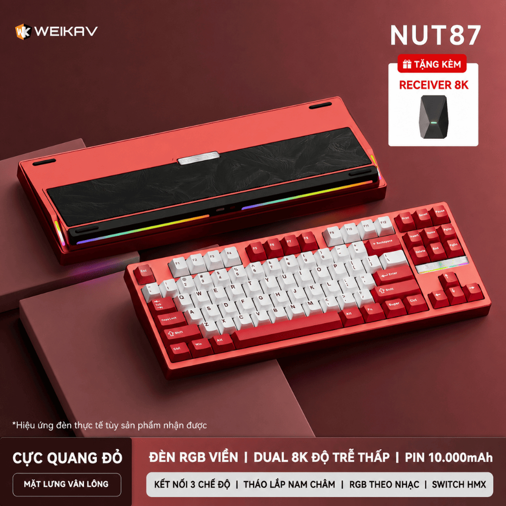 WEIKAV NUT87 DUAL 8K – NHÔM CNC, PIN 10.000mAh, 3 MODE | BigBuy360 - bigbuy360.vn
