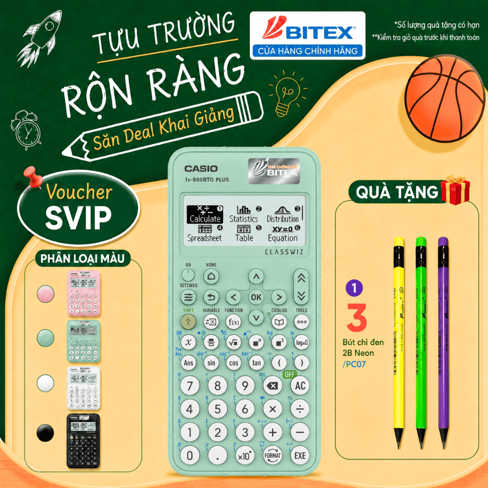 [SVIP] Máy Tính Khoa Học CASIO fx-880BTG PLUS - Bảo Hành 7 Năm - Được Mang Vào Phòng Thi
