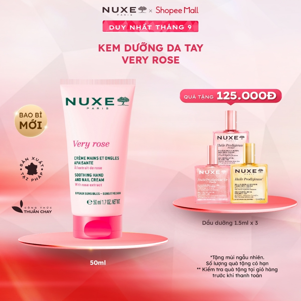 Kem Dưỡng Da Tay Và Móng Nuxe Very Rose Hand And Nail Cream 50ml
