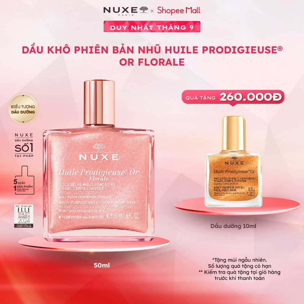 Dầu khô đa năng phiên bản nhũ Nuxe Huile Prodigieuse® Or Florale 50ml
