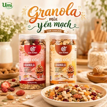[500GAM HÀNG CTY CHUẨN XỊN] GRanola Nhân hạt dinh dưỡng mix 6 loại điều - óc chó - hạnh nhân - bí xanh - mắc ca