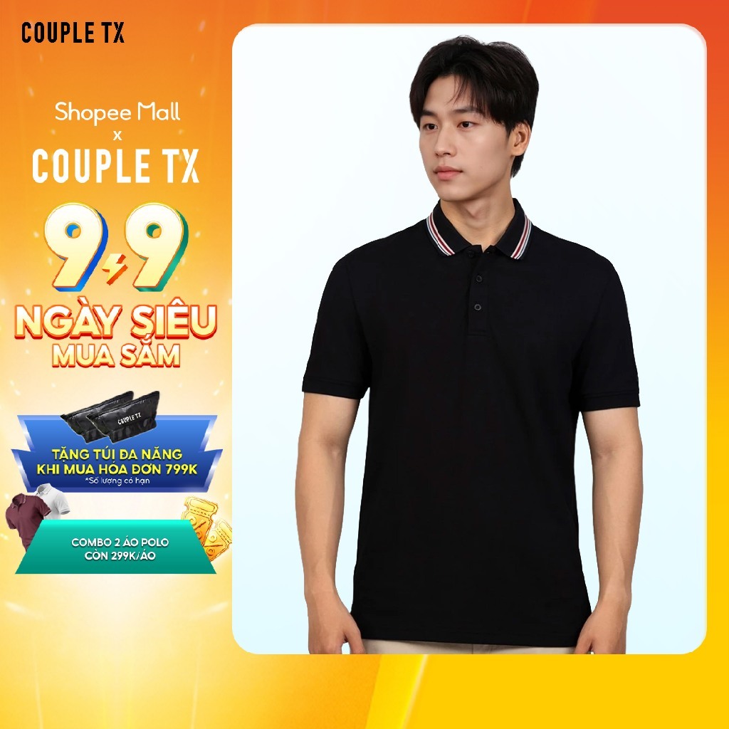 Áo Polo Nam Couple TX Pique Sọc Phối Màu Có Cổ Thoáng Khí Thanh Lịch Form Regular MPO 1074