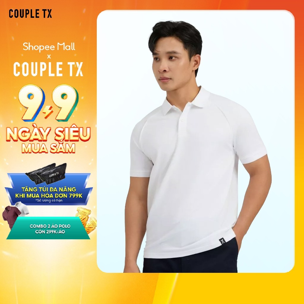 Áo Polo Nam Couple TX Thun CottonTay Raglan SS26 Có Cổ Thanh Lịch Form Regular MPO 1090