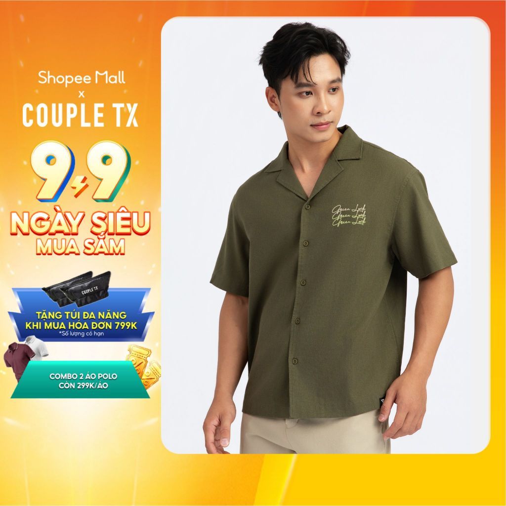 Áo Sơ Mi Tay Ngắn Nam Couple TX Green Luck Chất Liệu Linen Cao Cấp Thời Trang, Thanh Lịch, Sang Trọng Form Rộng MSH 1032