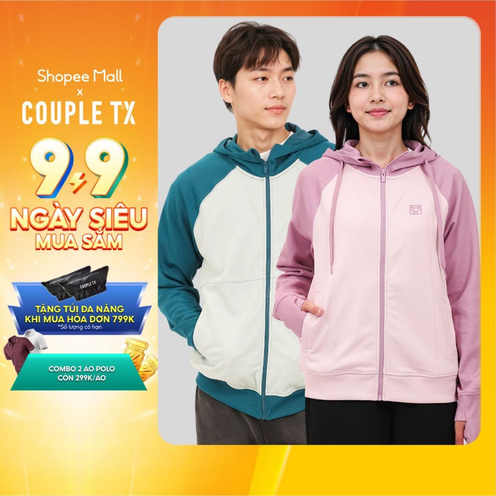 Áo Khoác Chống Nắng Nam Nữ Couple TX Anti UV Raglan Color Form Relax MOK 1070/WOK 2070