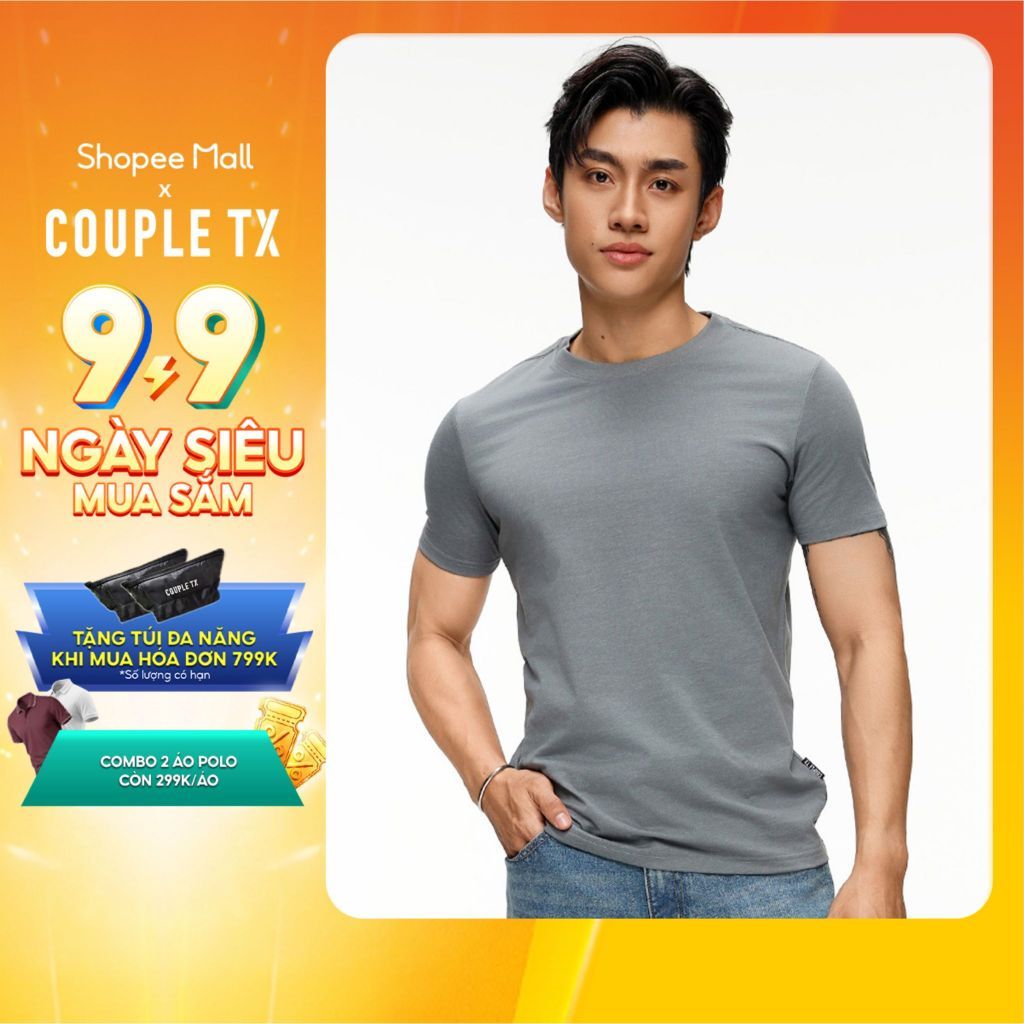 Áo Thun Nam Couple TX Cổ Tròn Basic Thun Cotton Thoáng Mát Form Slim Vừa Người MTS 1448