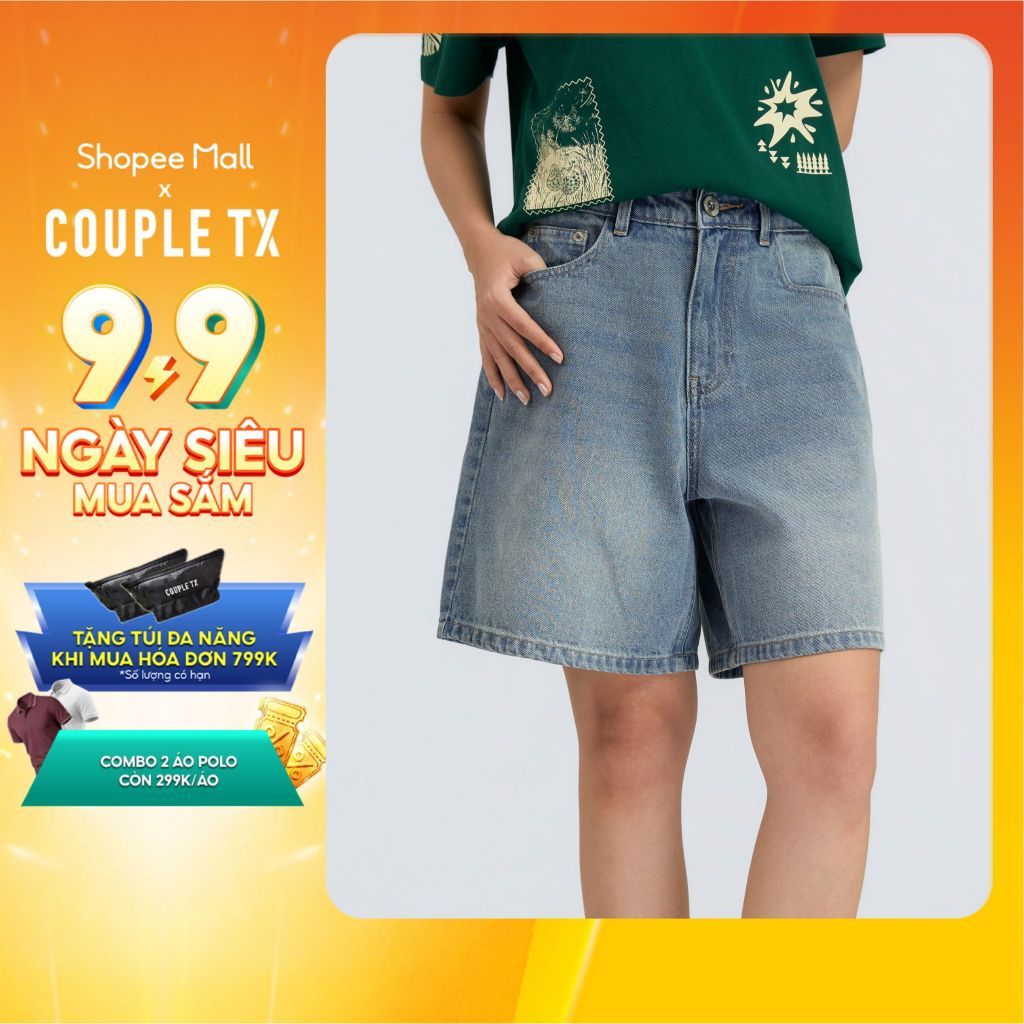 Quần Short Nữ Couple TX Jeans Bermuda Form Chữ A Tôn Dáng Năng Động WSR 2061